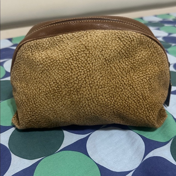 Borbonese Textured Brown Pouch - Picture 2 of 9